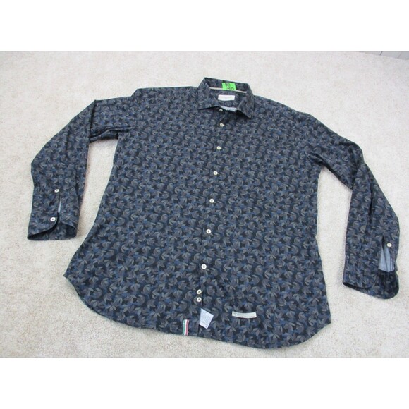 Tintoria Mattei 954 Shirt Mens 44 17.5 Extra Large XL Slim Floral Graphic Print - Picture 2 of 13